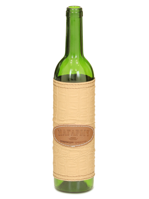 Бутылка Бордо зеленая, чехол бежевый
