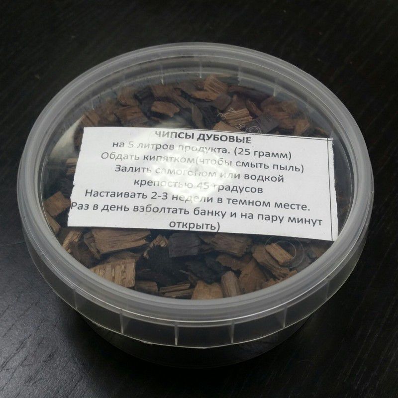 Дубовые чипсы для настаивания самогона (средний обжиг), 80 грамм