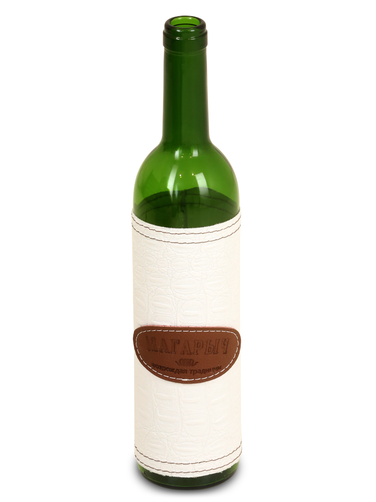 Бутылка Бордо зеленая, чехол белый