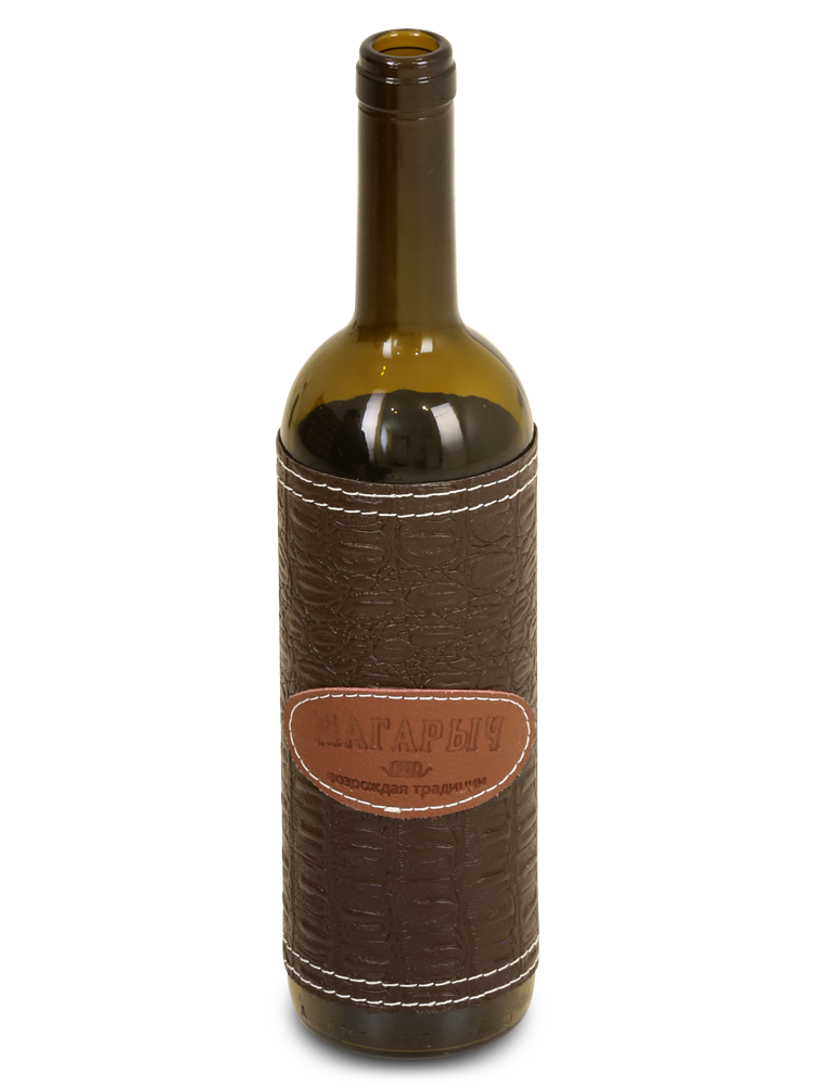Бутылка Бордо оливковая, чехол коричневый